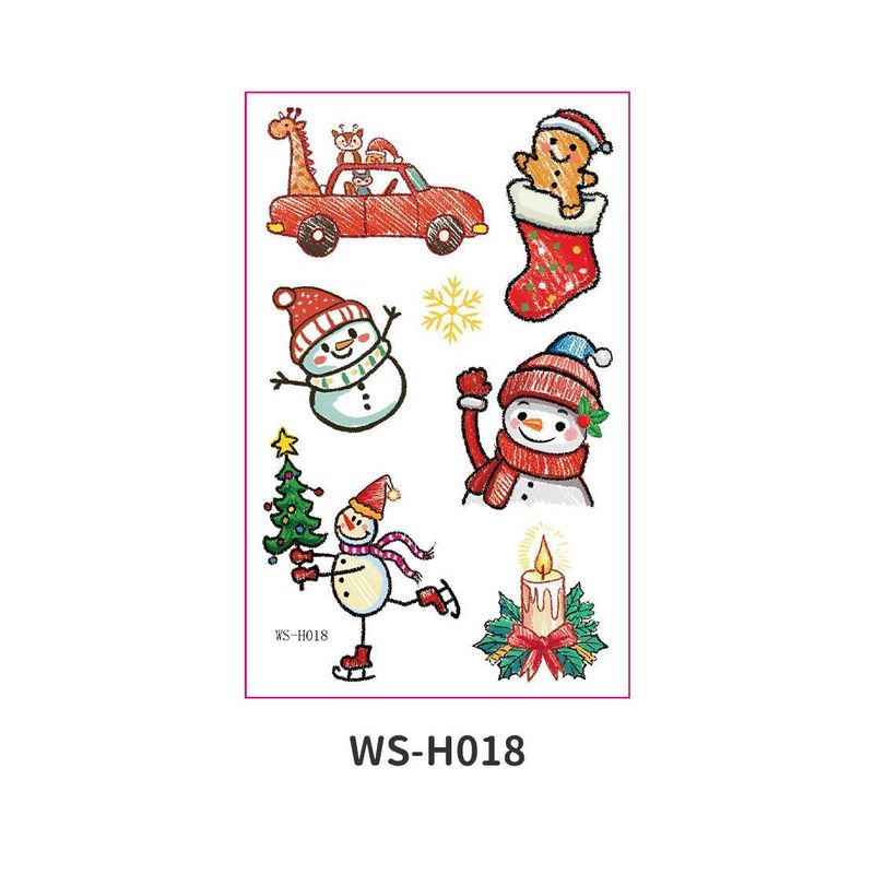 New Cartoon Children's Christmas Tattoo Sticker Holiday Party Atmosphere Eco-Friendly Elk Tattoo Sticker