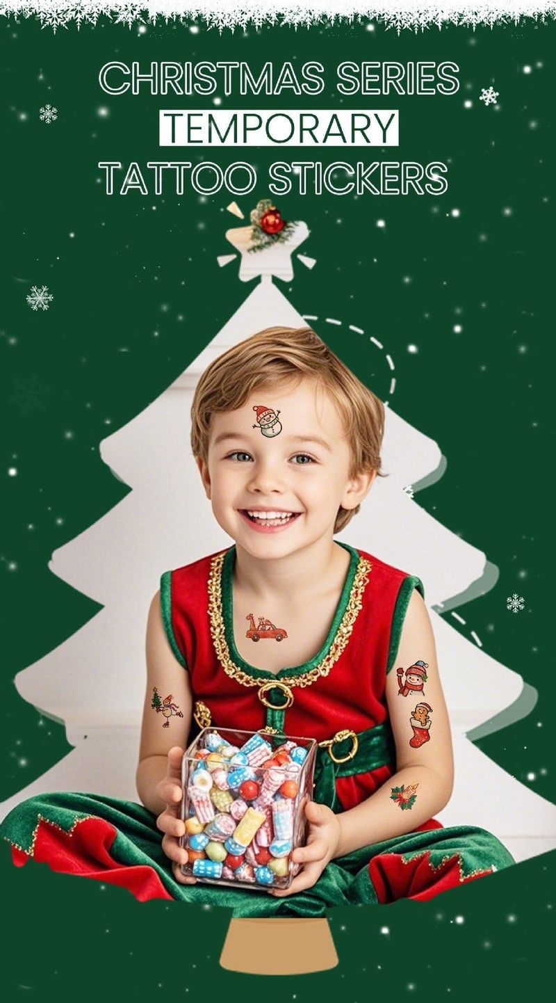 New Cartoon Children's Christmas Tattoo Sticker Holiday Party Atmosphere Eco-Friendly Elk Tattoo Sticker