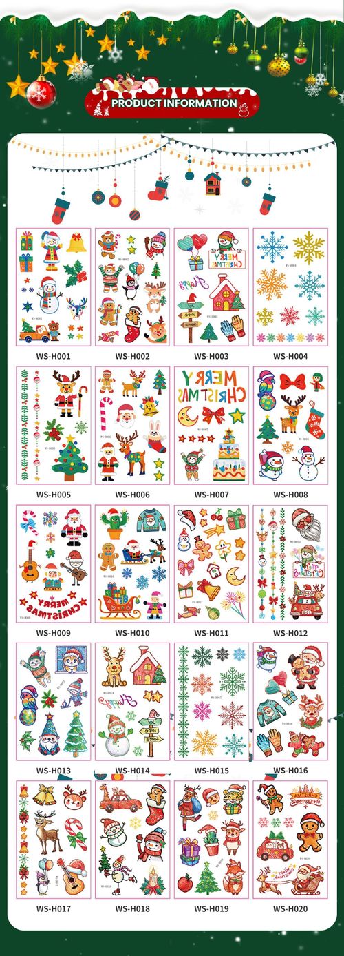 New Cartoon Children's Christmas Tattoo Sticker Holiday Party Atmosphere Eco-Friendly Elk Tattoo Sticker