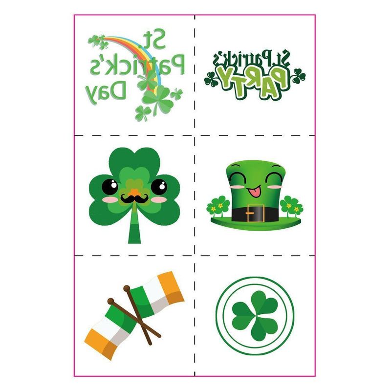 New Ireland St. Patrick Glitter Tattoo Sticker Children's National Day Party Decoration Cartoon Sticker Fashion