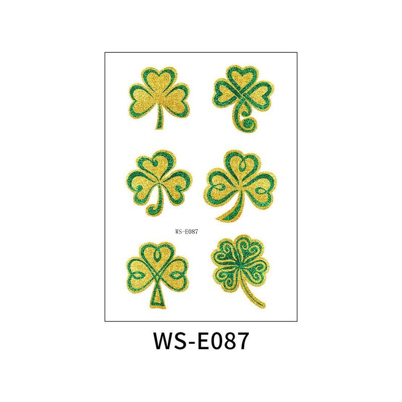 New Irish National Day Tattoo Sticker Cartoon Clover Disposable Children Glitter Tattoo Sticker Fashion