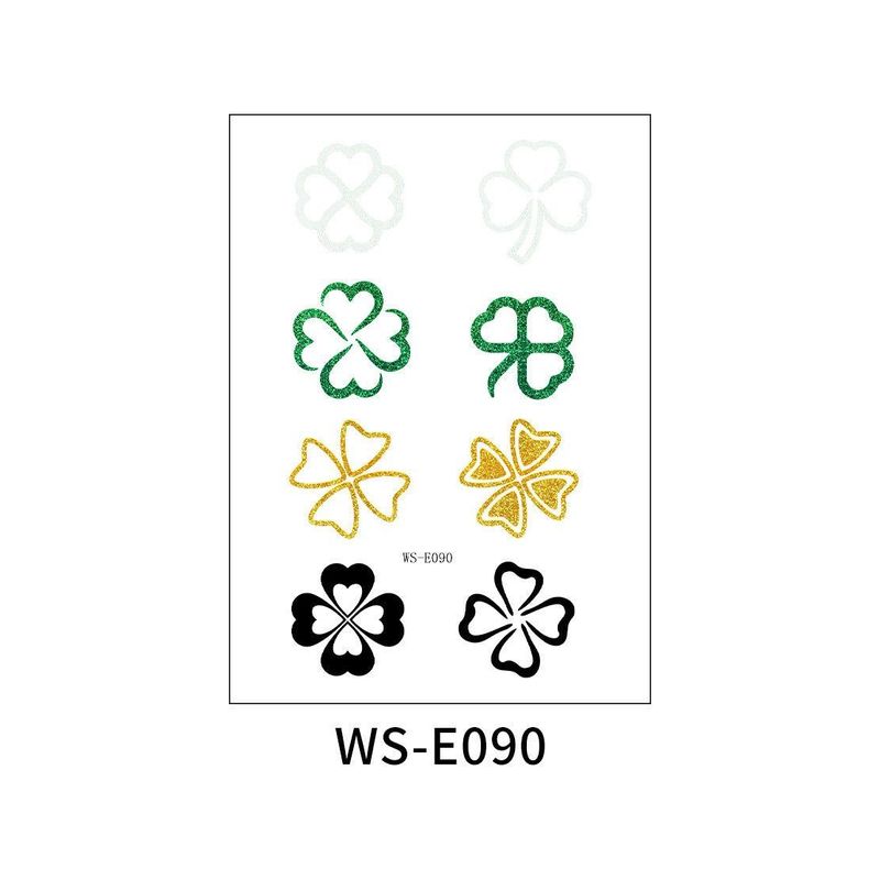 New Irish National Day Tattoo Sticker Cartoon Clover Disposable Children Glitter Tattoo Sticker Fashion