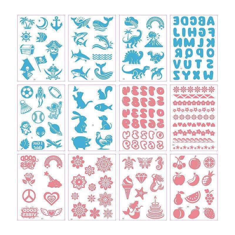 Glitter Hollow Face Sticker Glitter Powder Tattoo DIY Children's Tattoo Sticker Creative Body Painted Suit Sticker Fashion