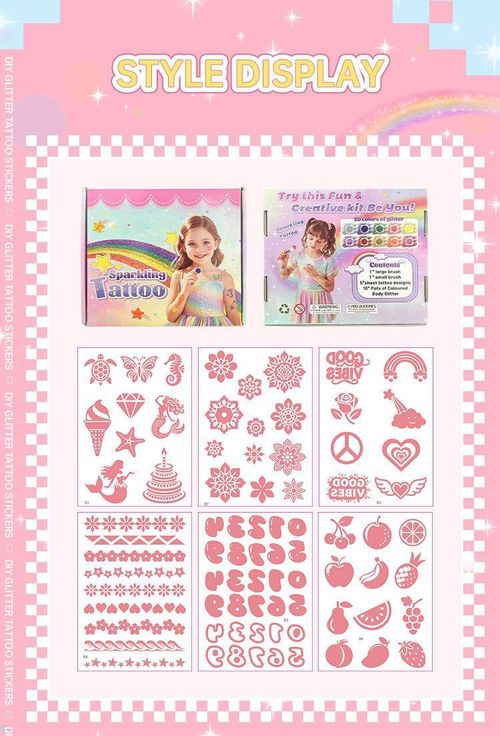 Glitter Hollow Face Sticker Glitter Powder Tattoo DIY Children's Tattoo Sticker Creative Body Painted Suit Sticker Fashion