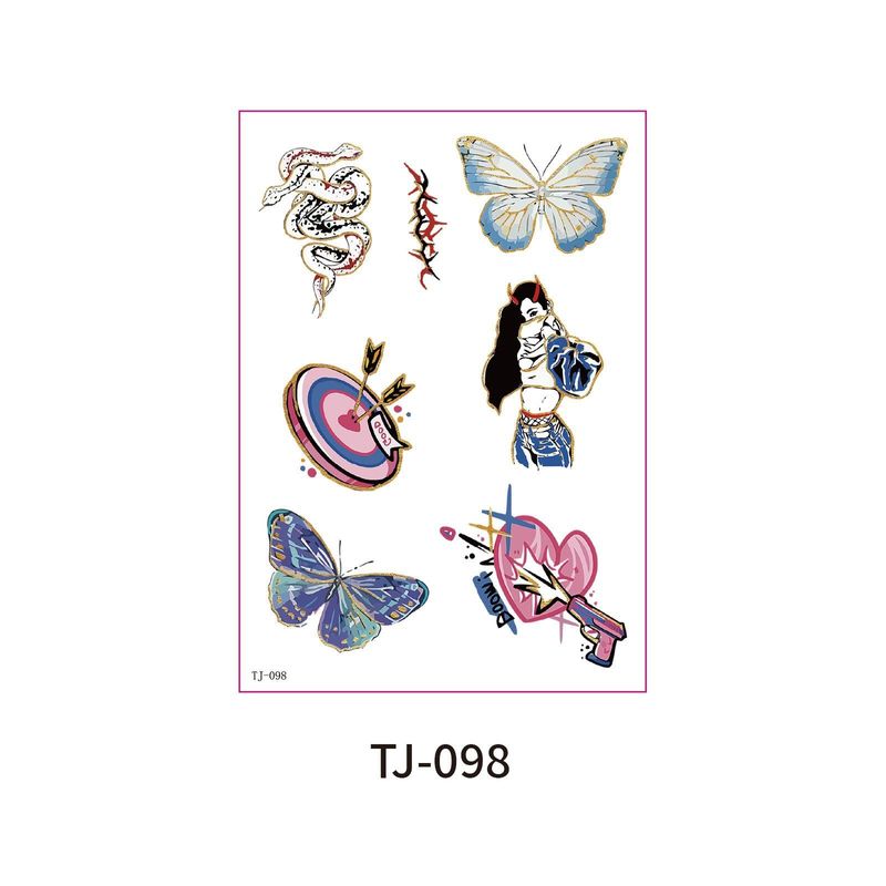 Color Butterfly Advanced Sense Bronzing Tattoo Sticker Summer Out Magazine Photography Waterproof Tattoo Sticker Fashion
