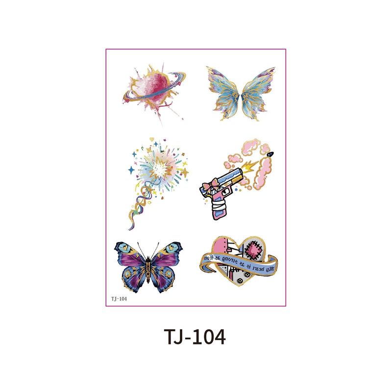 Color Butterfly Advanced Sense Bronzing Tattoo Sticker Summer Out Magazine Photography Waterproof Tattoo Sticker Fashion