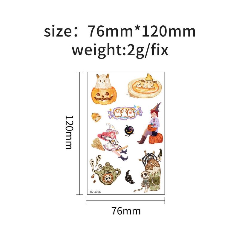 In Stock New Children's Cartoon Halloween Theme Tattoo Stickers Funny Party Party Cute Color Stickers