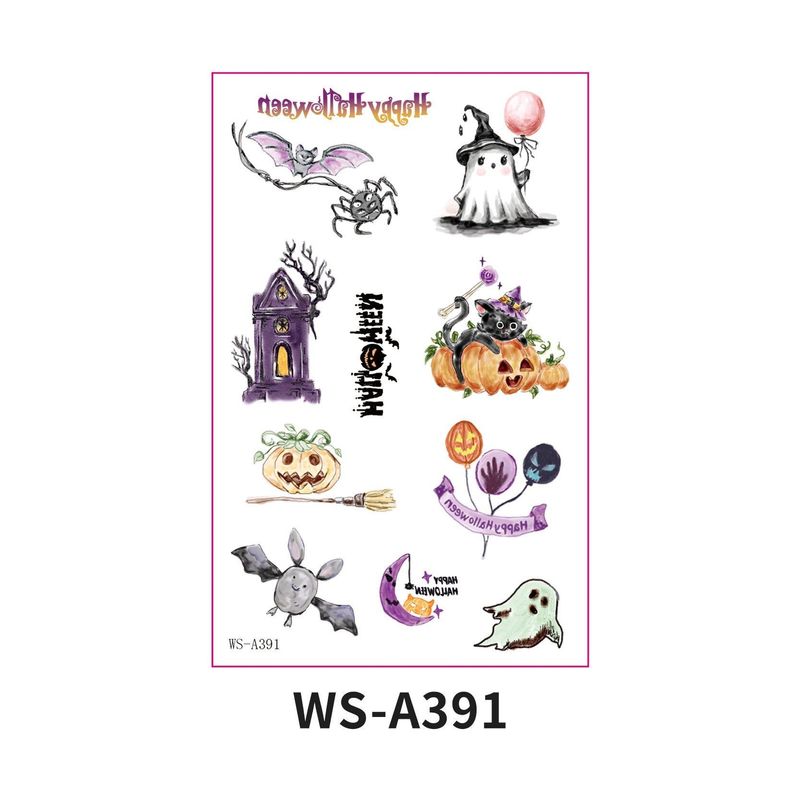 In Stock New Children's Cartoon Halloween Theme Tattoo Stickers Funny Party Party Cute Color Stickers
