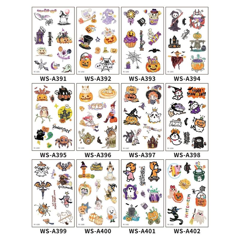 In Stock New Children's Cartoon Halloween Theme Tattoo Stickers Funny Party Party Cute Color Stickers