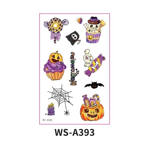 In Stock New Children's Cartoon Halloween Theme Tattoo Stickers Funny Party Party Cute Color Stickers