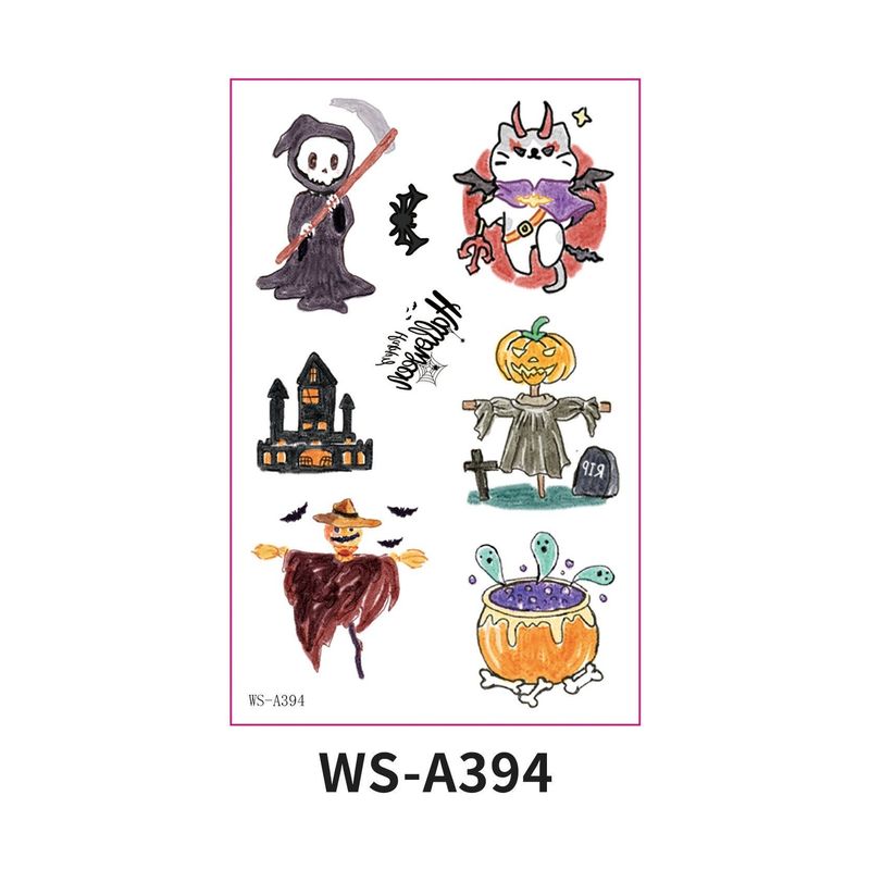 In Stock New Children's Cartoon Halloween Theme Tattoo Stickers Funny Party Party Cute Color Stickers