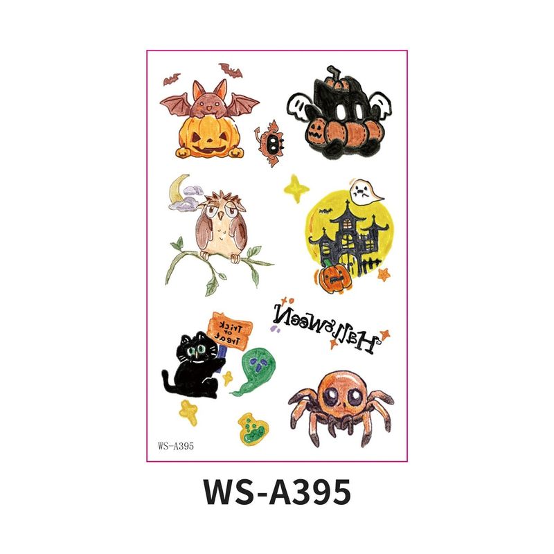 In Stock New Children's Cartoon Halloween Theme Tattoo Stickers Funny Party Party Cute Color Stickers