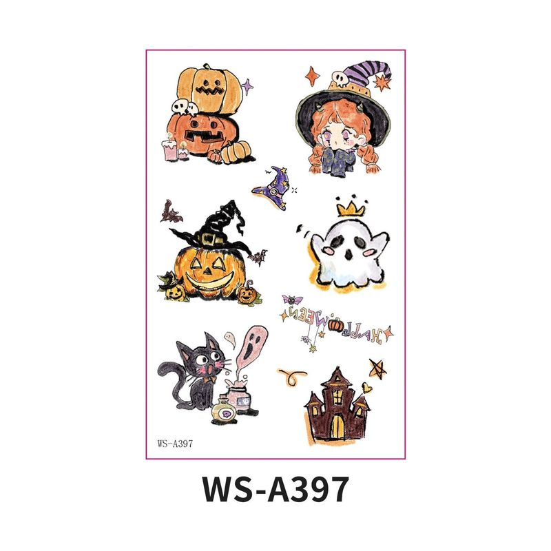 In Stock New Children's Cartoon Halloween Theme Tattoo Stickers Funny Party Party Cute Color Stickers