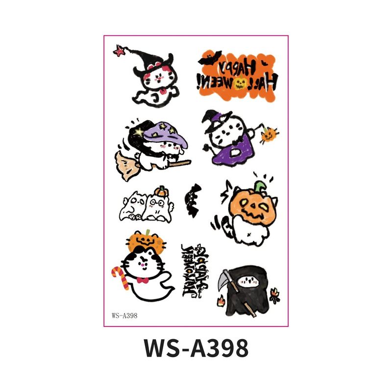In Stock New Children's Cartoon Halloween Theme Tattoo Stickers Funny Party Party Cute Color Stickers