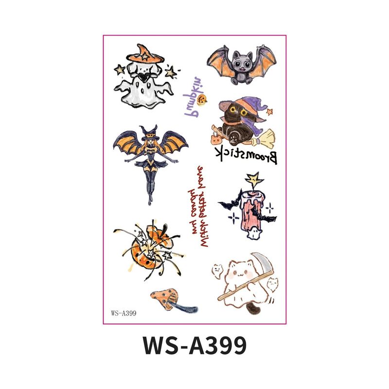 In Stock New Children's Cartoon Halloween Theme Tattoo Stickers Funny Party Party Cute Color Stickers