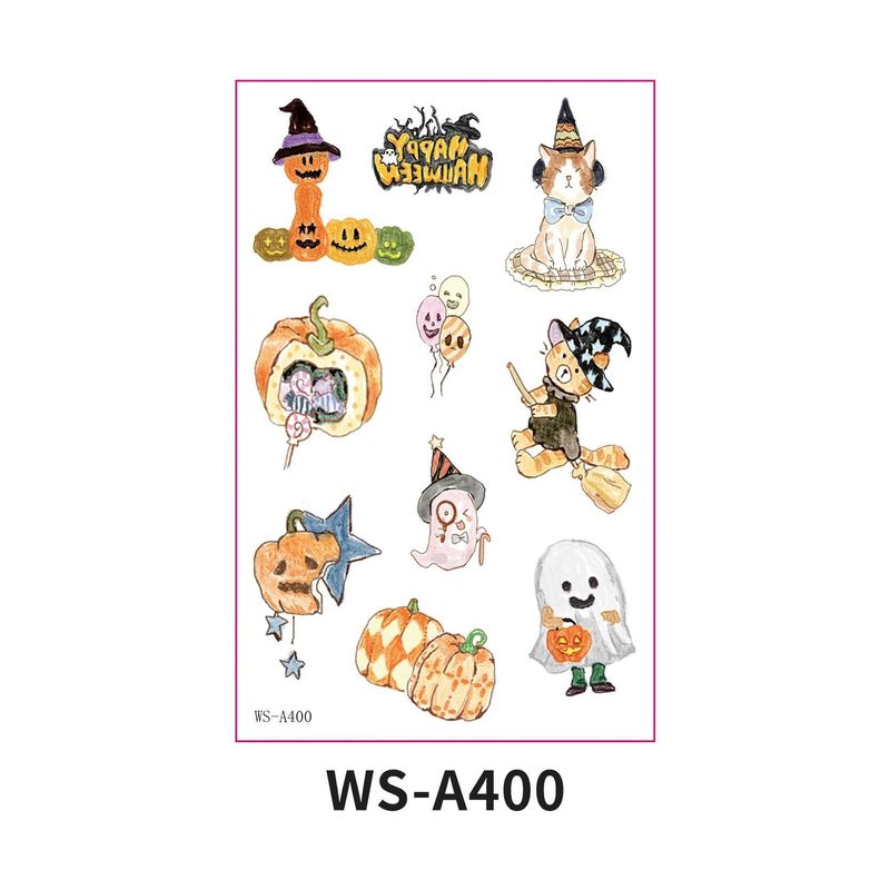 In Stock New Children's Cartoon Halloween Theme Tattoo Stickers Funny Party Party Cute Color Stickers