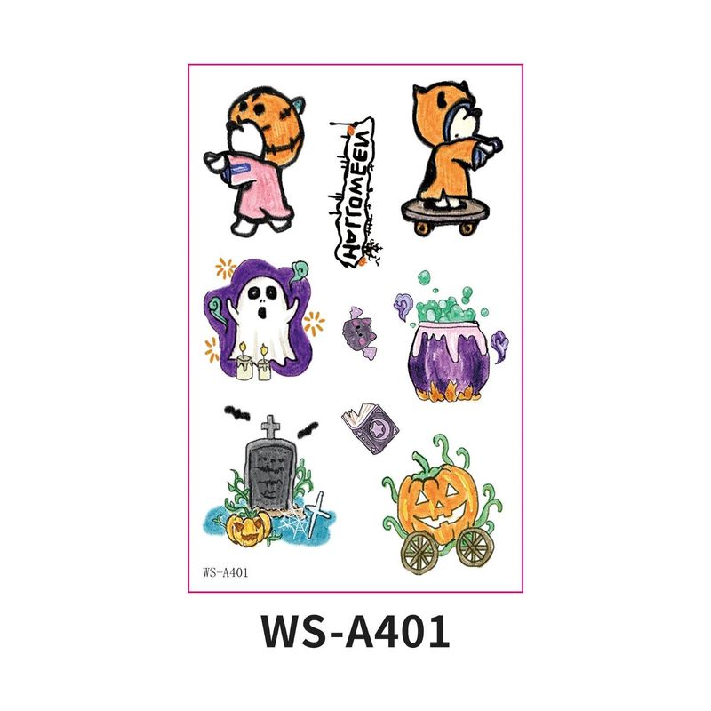 In Stock New Children's Cartoon Halloween Theme Tattoo Stickers Funny Party Party Cute Color Stickers