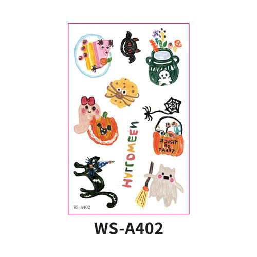 In Stock New Children's Cartoon Halloween Theme Tattoo Stickers Funny Party Party Cute Color Stickers