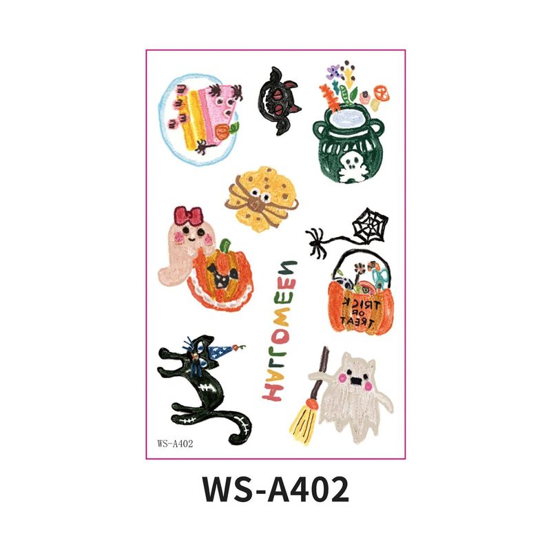 In Stock New Children's Cartoon Halloween Theme Tattoo Stickers Funny Party Party Cute Color Stickers