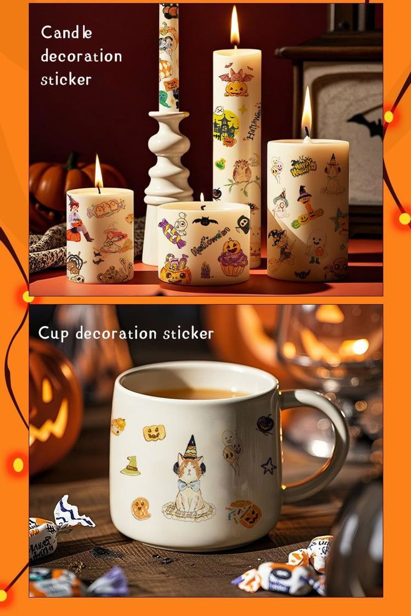 In Stock New Children's Cartoon Halloween Theme Tattoo Stickers Funny Party Party Cute Color Stickers