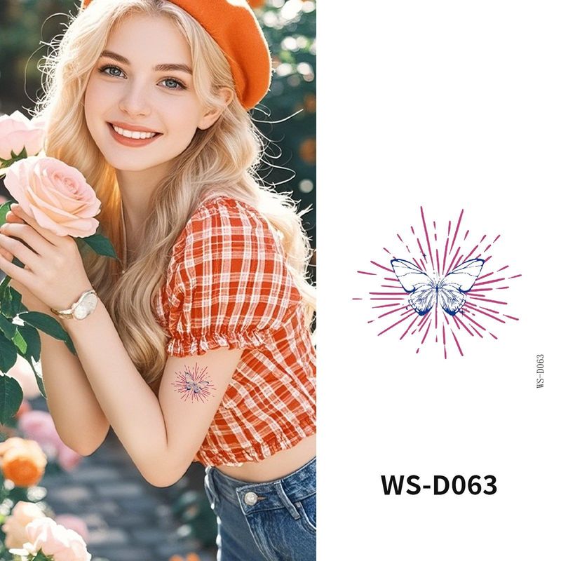 Colorful Cute Tattoo Sticker Advanced Sense Ins Summer Colorful Finger Clavicle Sticker Fashion