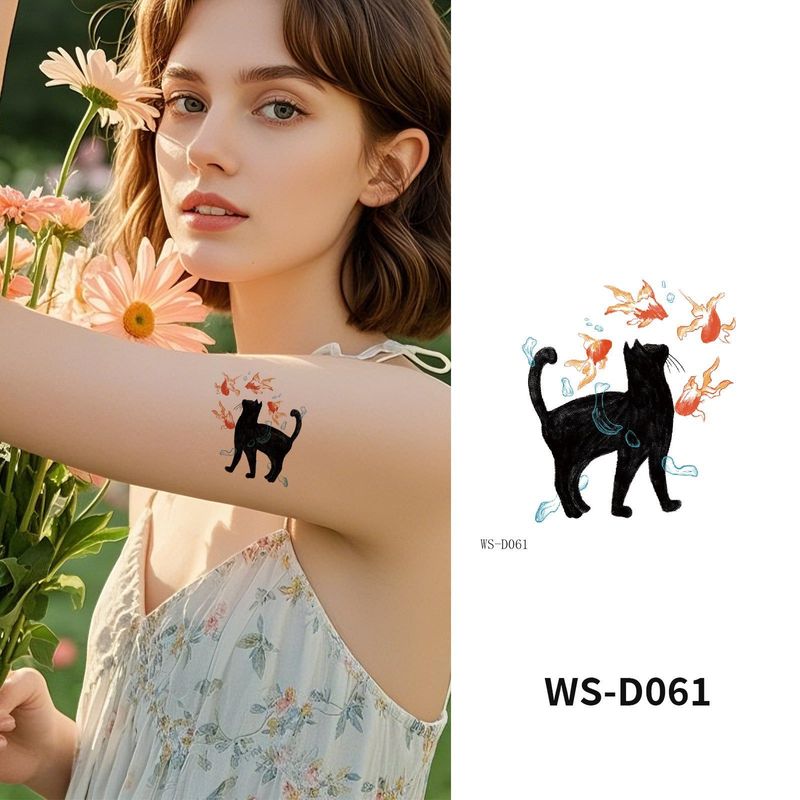 Colorful Cute Tattoo Sticker Advanced Sense Ins Summer Colorful Finger Clavicle Sticker Fashion