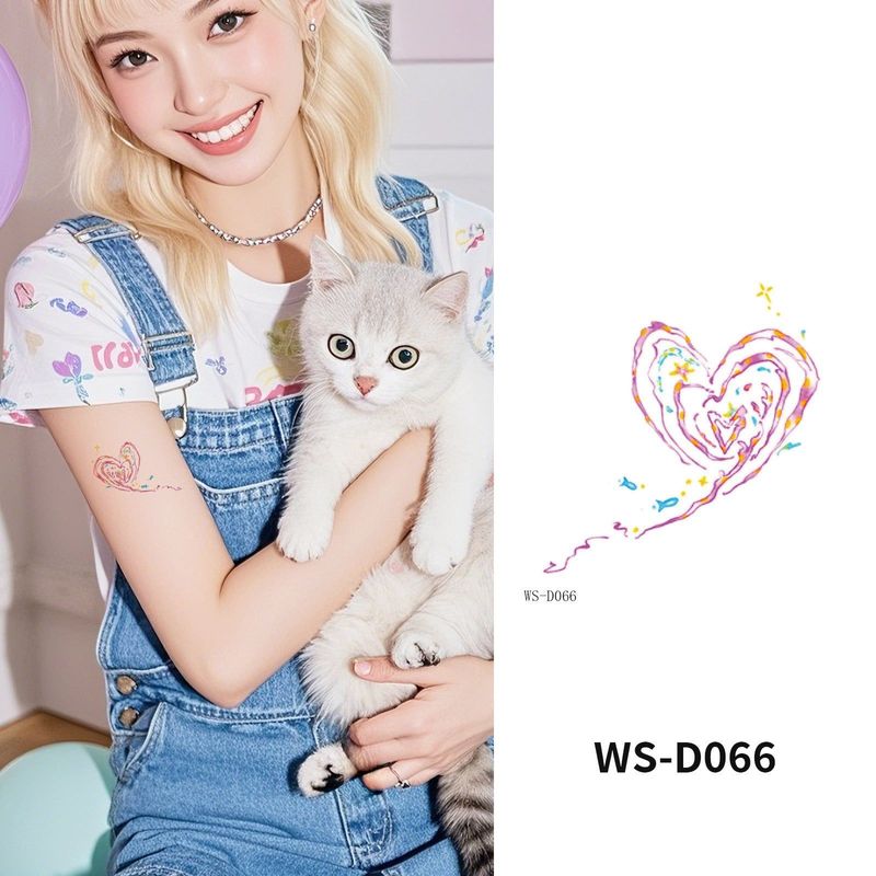 Colorful Cute Tattoo Sticker Advanced Sense Ins Summer Colorful Finger Clavicle Sticker Fashion