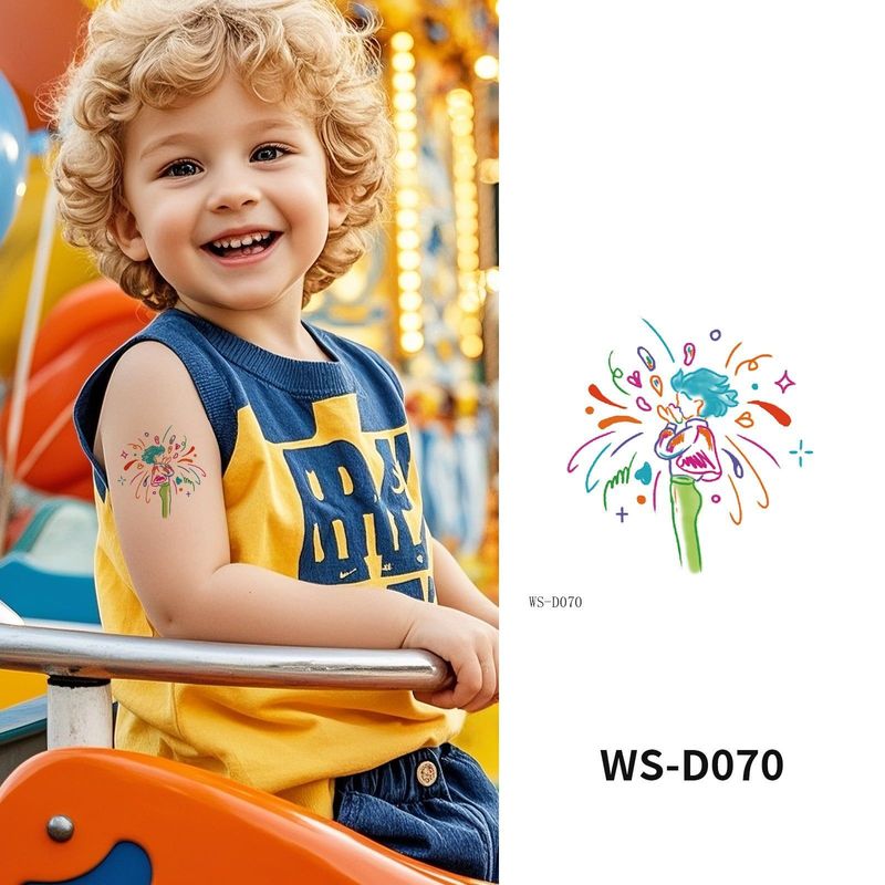 Colorful Cute Tattoo Sticker Advanced Sense Ins Summer Colorful Finger Clavicle Sticker Fashion