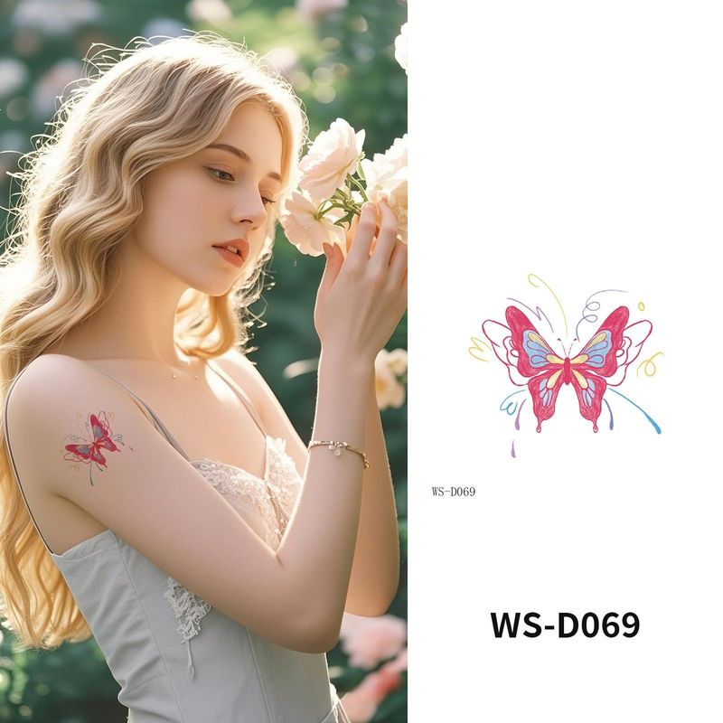Colorful Cute Tattoo Sticker Advanced Sense Ins Summer Colorful Finger Clavicle Sticker Fashion
