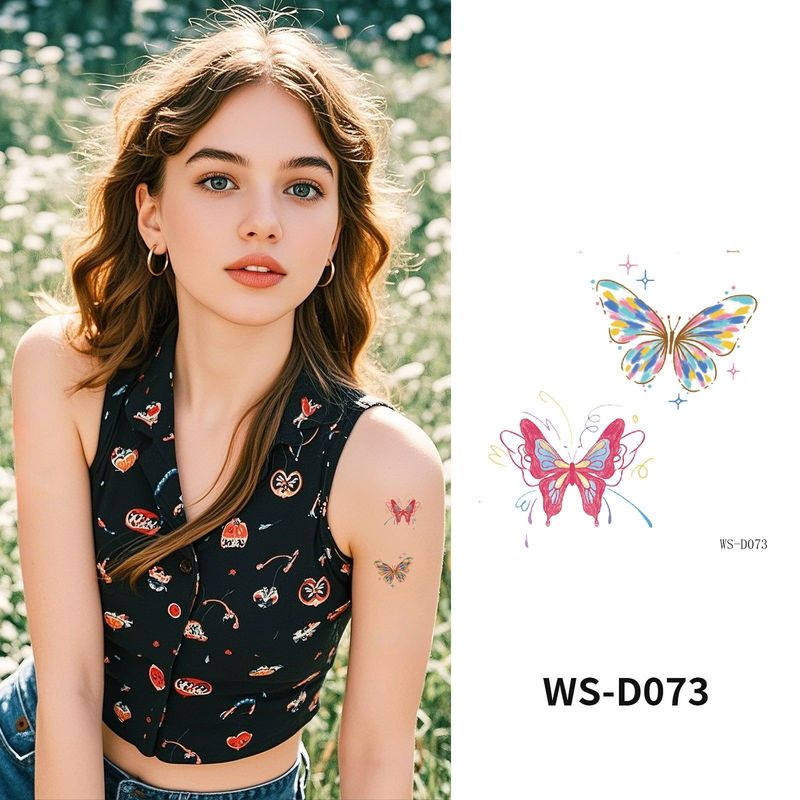 Colorful Cute Tattoo Sticker Advanced Sense Ins Summer Colorful Finger Clavicle Sticker Fashion