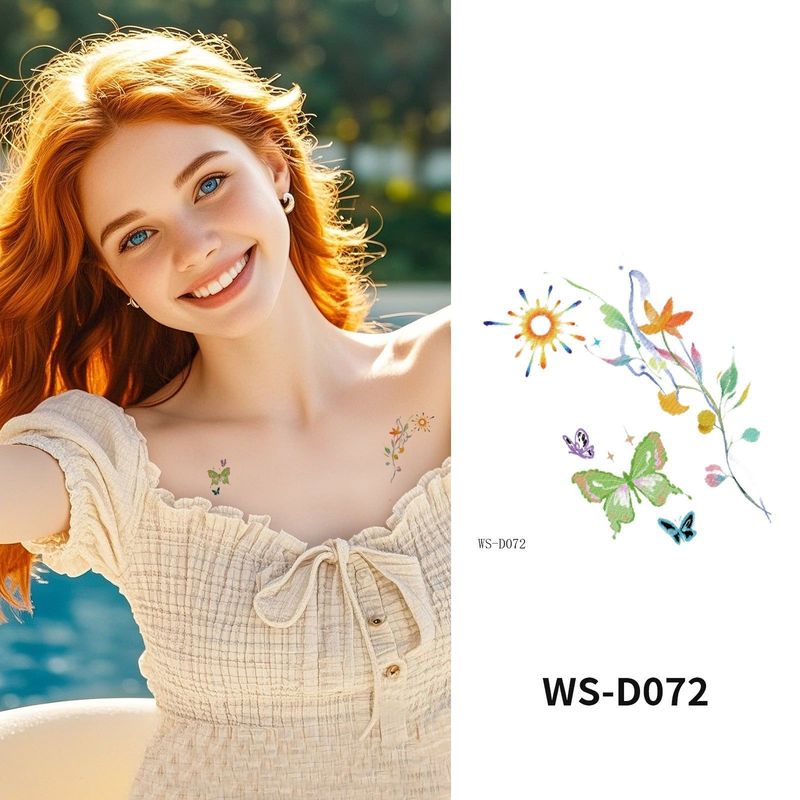 Colorful Cute Tattoo Sticker Advanced Sense Ins Summer Colorful Finger Clavicle Sticker Fashion