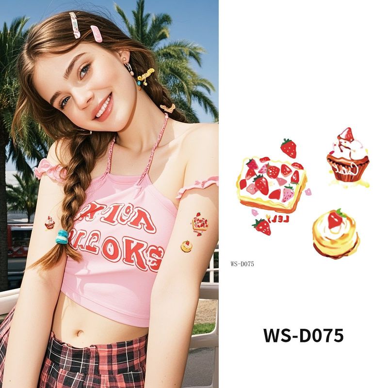 Colorful Cute Tattoo Sticker Advanced Sense Ins Summer Colorful Finger Clavicle Sticker Fashion