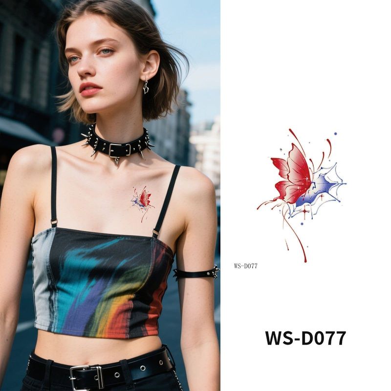 Colorful Cute Tattoo Sticker Advanced Sense Ins Summer Colorful Finger Clavicle Sticker Fashion