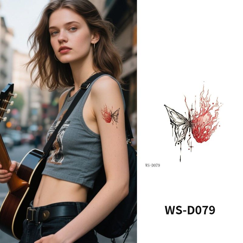 Colorful Cute Tattoo Sticker Advanced Sense Ins Summer Colorful Finger Clavicle Sticker Fashion