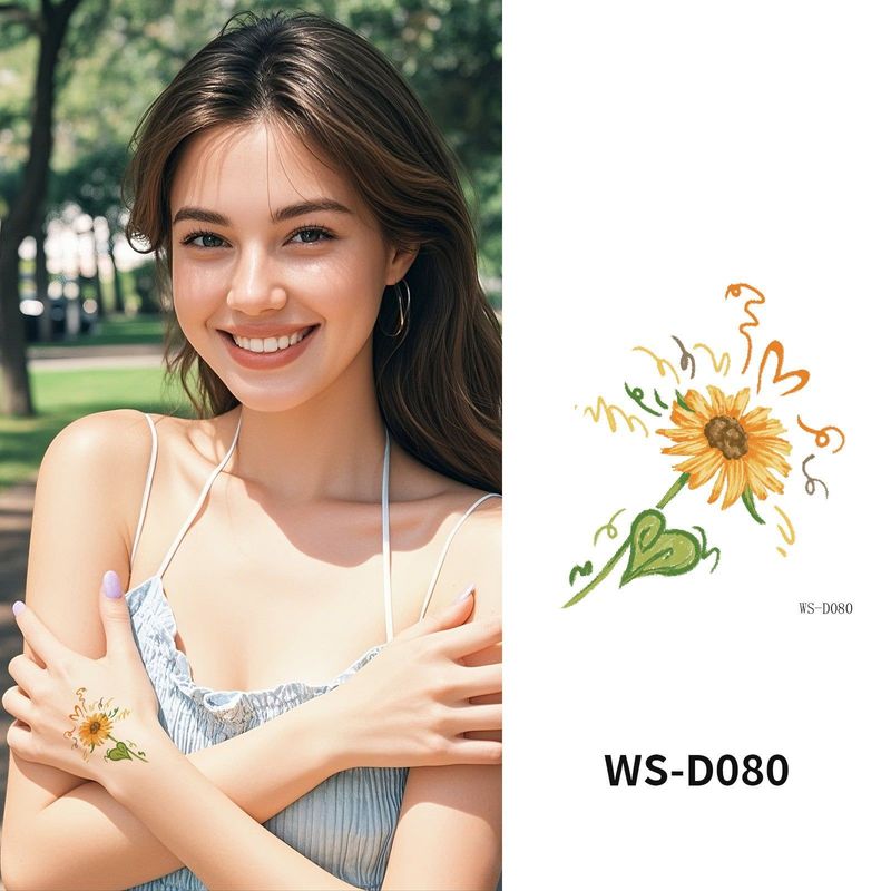 Colorful Cute Tattoo Sticker Advanced Sense Ins Summer Colorful Finger Clavicle Sticker Fashion