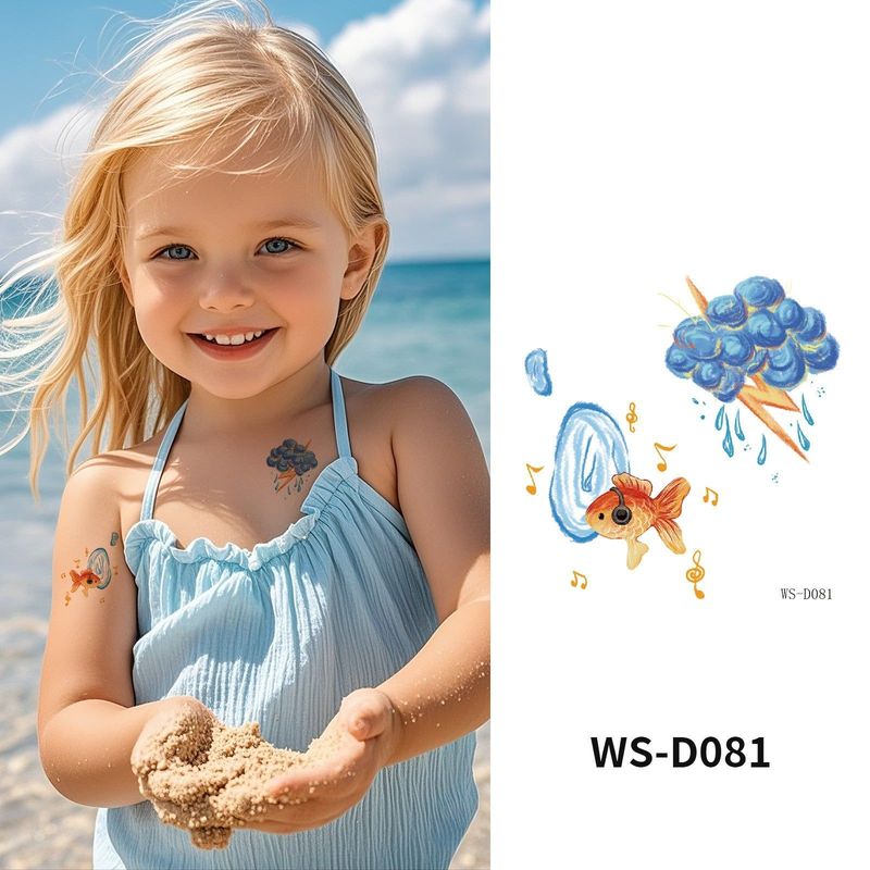 Colorful Cute Tattoo Sticker Advanced Sense Ins Summer Colorful Finger Clavicle Sticker Fashion