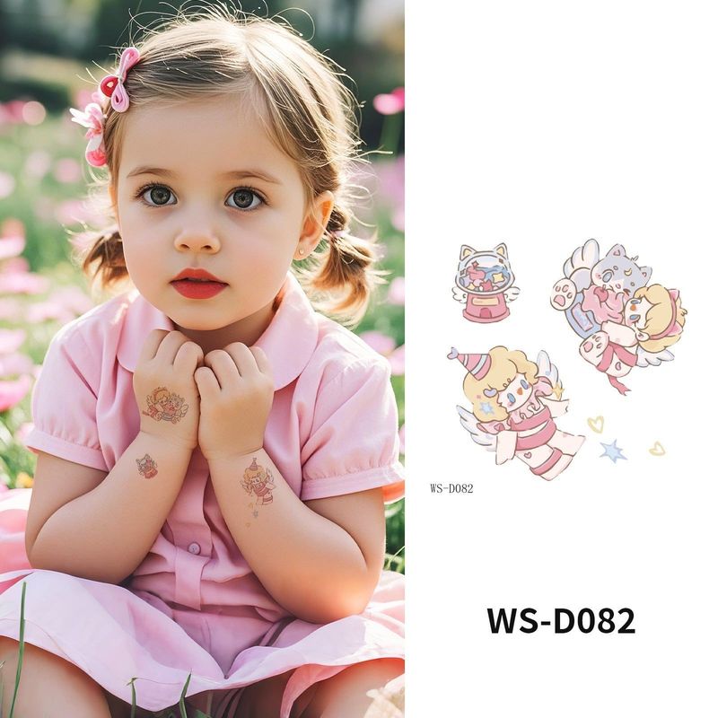 Colorful Cute Tattoo Sticker Advanced Sense Ins Summer Colorful Finger Clavicle Sticker Fashion