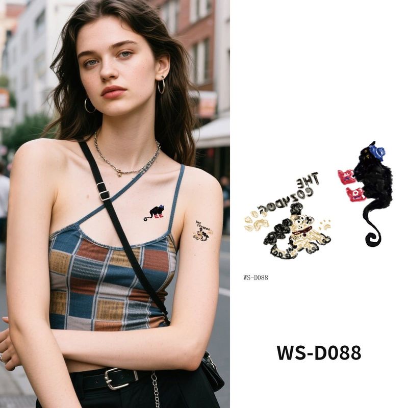 Colorful Cute Tattoo Sticker Advanced Sense Ins Summer Colorful Finger Clavicle Sticker Fashion