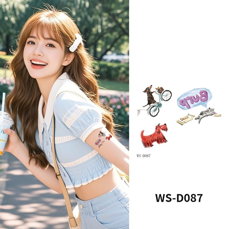 Colorful Cute Tattoo Sticker Advanced Sense Ins Summer Colorful Finger Clavicle Sticker Fashion