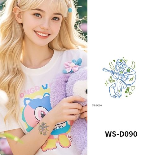 Colorful Cute Tattoo Sticker Advanced Sense Ins Summer Colorful Finger Clavicle Sticker Fashion