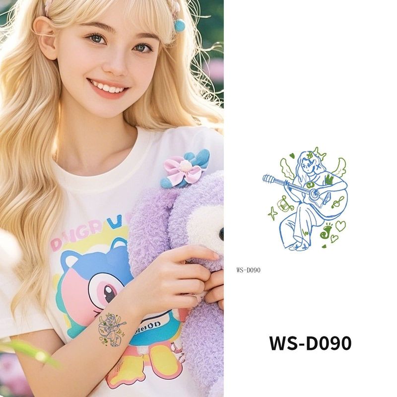 Colorful Cute Tattoo Sticker Advanced Sense Ins Summer Colorful Finger Clavicle Sticker Fashion