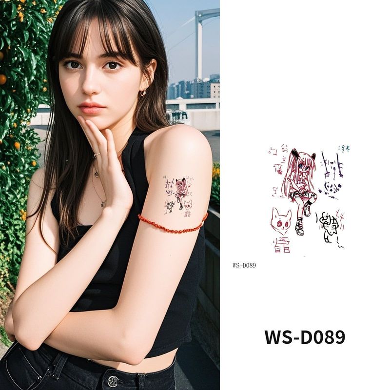 Colorful Cute Tattoo Sticker Advanced Sense Ins Summer Colorful Finger Clavicle Sticker Fashion