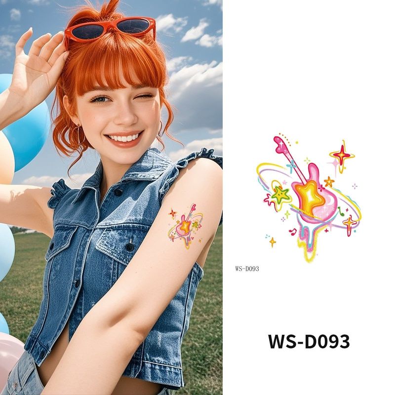 Colorful Cute Tattoo Sticker Advanced Sense Ins Summer Colorful Finger Clavicle Sticker Fashion