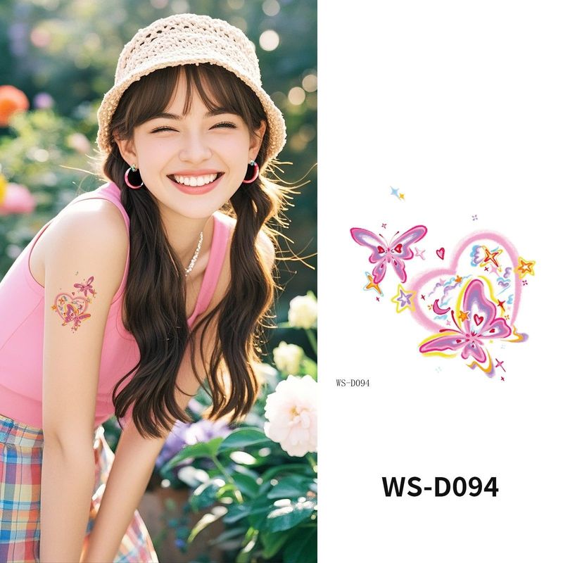 Colorful Cute Tattoo Sticker Advanced Sense Ins Summer Colorful Finger Clavicle Sticker Fashion