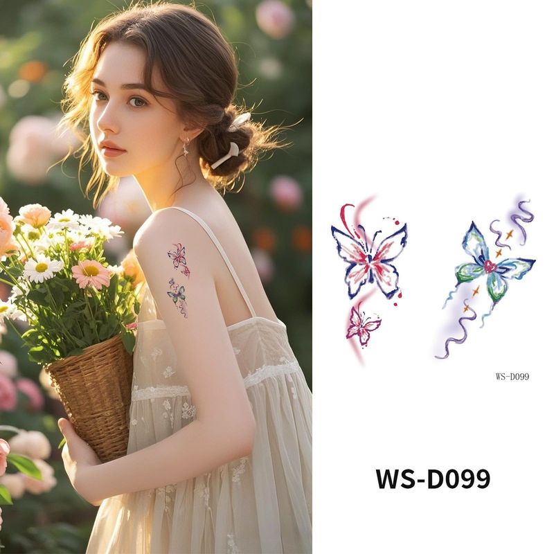 Colorful Cute Tattoo Sticker Advanced Sense Ins Summer Colorful Finger Clavicle Sticker Fashion