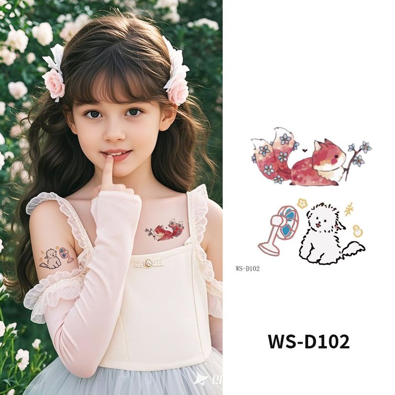 Colorful Cute Tattoo Sticker Advanced Sense Ins Summer Colorful Finger Clavicle Sticker Fashion