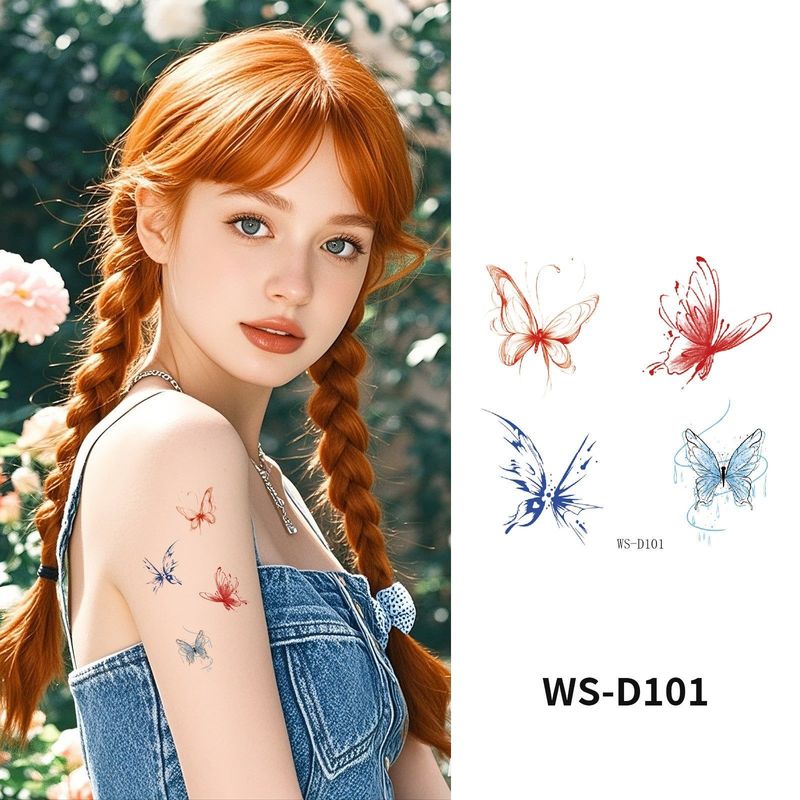 Colorful Cute Tattoo Sticker Advanced Sense Ins Summer Colorful Finger Clavicle Sticker Fashion