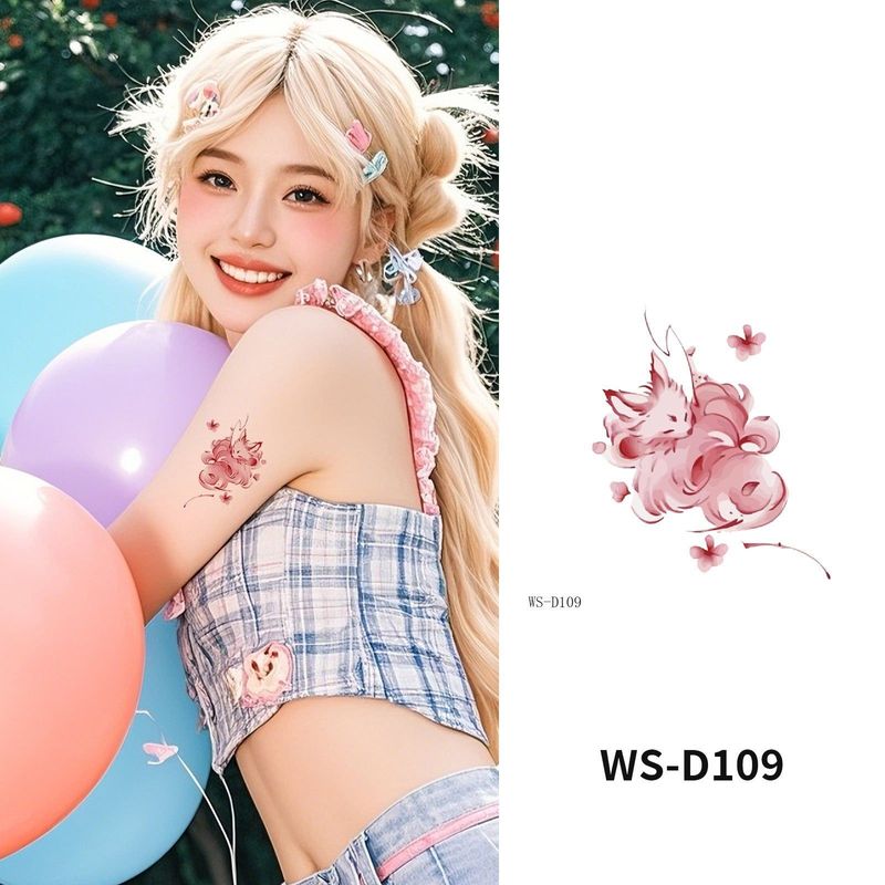 Colorful Cute Tattoo Sticker Advanced Sense Ins Summer Colorful Finger Clavicle Sticker Fashion