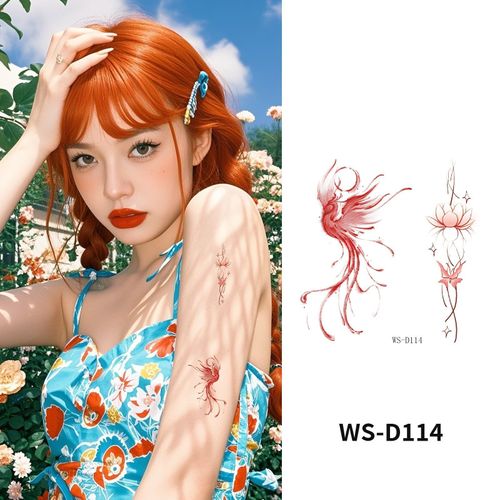 Colorful Cute Tattoo Sticker Advanced Sense Ins Summer Colorful Finger Clavicle Sticker Fashion