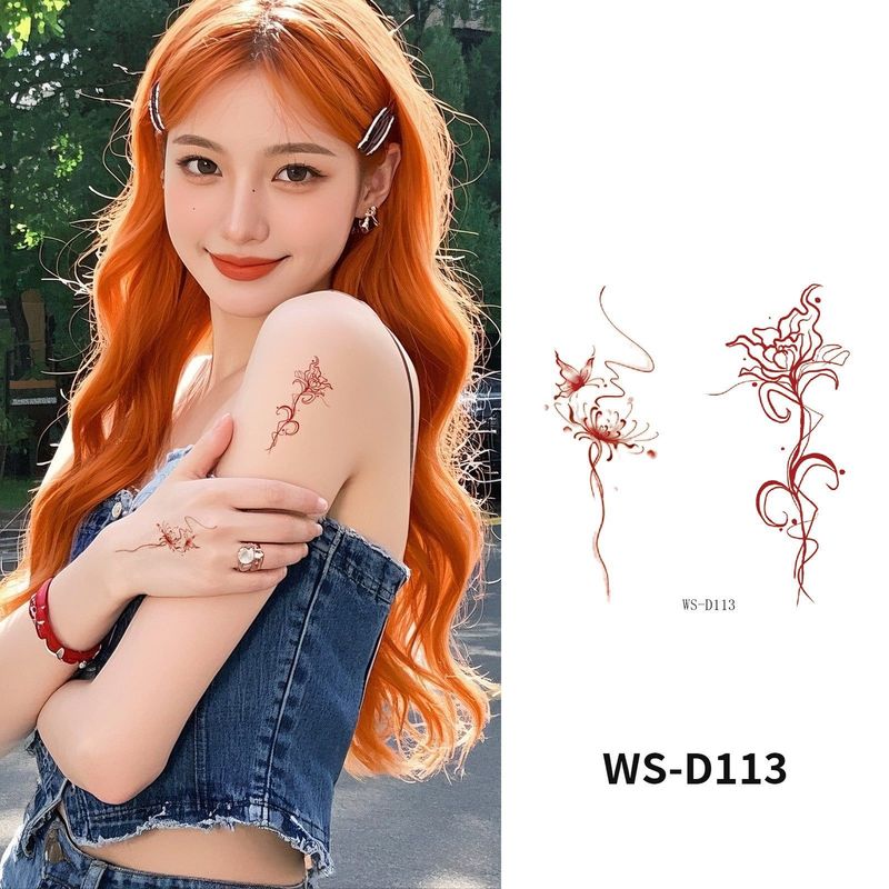 Colorful Cute Tattoo Sticker Advanced Sense Ins Summer Colorful Finger Clavicle Sticker Fashion